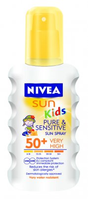 Nivea SUN Dětský sprej na opalování Sensitive SPF50+ 200ml 200 ml