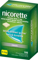 Nicorette Classic Gum 4mg léčivá žvýkací guma 105ks