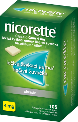 Nicorette Classic Gum 4mg léčivá žvýkací guma 105ks