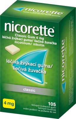 Nicorette Classic Gum 4mg léčivá žvýkací guma 105ks