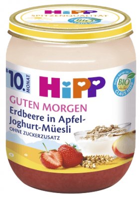 Hipp Dobré ráno Jahoda jablko jogurt a müsli od 10 měsíců 160 g