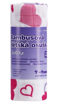 T-tomi Bambusová BIO osuška 1 ks srdíčka