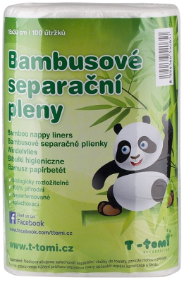 T-tomi Bambusové separační pleny role 100 ks T-tomi Bambusové separační pleny role 100 ks