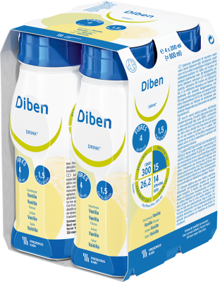 DIBEN DRINK VANILKA perorální SOL 4X200ML DIBEN DRINK VANILKA perorální SOL 4X200ML