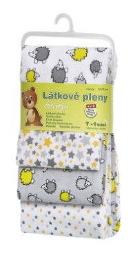T-tomi Látkové pleny sada 4 ks šedí ježci T-tomi Látkové pleny sada 4 ks šedí ježci