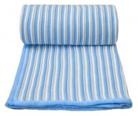 Pletená deka, white-blue / bílo-modrá