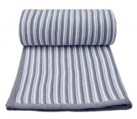 Pletená deka, white-grey / bílo-šedá