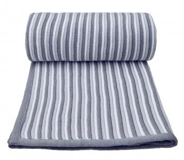 Pletená deka, white-grey / bílo-šedá