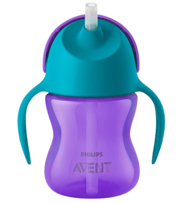 AVENT Hrnek s brčkem Bendy dívka 200ml AVENT Hrnek s brčkem Bendy dívka 200ml