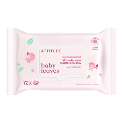 ATTITUDE Vlhčené ubrousky bez vůně 72 ks