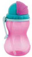 Canpol babies Cestovní sportovní láhev se slámkou růžová 370 ml