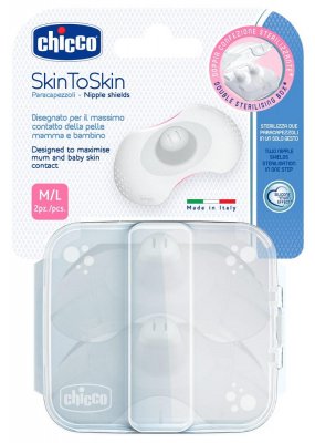 Chránič bradavek SkinToSkin silikon 2 ks, M / L