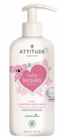 Dětské tělové mýdlo a šampon (2 v 1) ATTITUDE Baby leaves bez vůně 473 ml