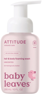 ATTITUDE Baby Leaves Pěnivé mýdlo a šampon 2v1 bez vůně 295 ml
