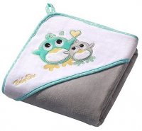BabyOno Osuška velur s kapucí 100x100 šedá