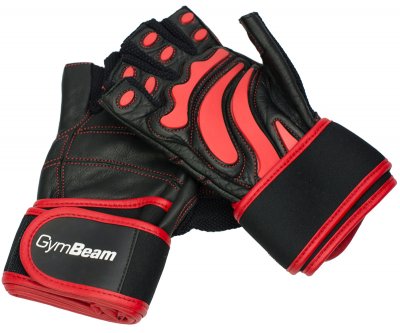 Fitness Rukavice Arnold – GymBeam – black red – velikost M
