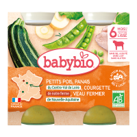 BABYBIO hrášek pastinák cuketa telecí maso 2x200g