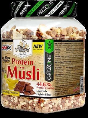 AMIX Mr. Popper ´s Protein Müsli, Banán-čokoláda, 500g