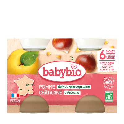 Babybio jablko s kaštanovým pyré 2 x 130 g