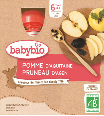 Babybio jablko švestka 4 x 90 g