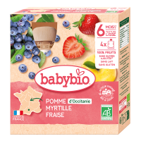 BABYBIO jablko borůvky jahody 4x90g