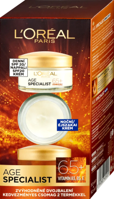 Loréal Paris Age Specialist 65+ Duopack denní + noční krém 2x50 ml
