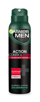 Garnier Men Action Control + Clinical Antiperspirant ve spreji s ochranou až na 96 hodin 150 ml