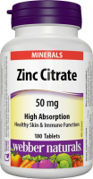 Webber Naturals Zinc Citrate 50mg tbl.180