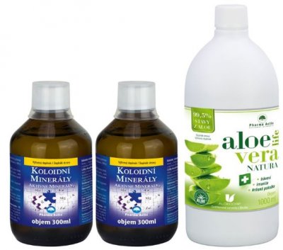 Pharma Activ Koloidní minerály 2x 300ml + AloeVeraLife NATURA 1000ml