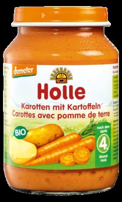 HOLLE Bio dětská přesnídávka Mrkev a brambor 190 g HOLLE Bio dětská přesnídávka Mrkev a brambor 190 g