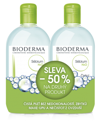 Bioderma Sebium H2O micelární voda výhodné balení 2 x 500 ml