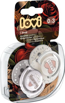 Lovi dudlíky I Love béžová šedá