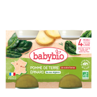 BABYBIO brambory se špenátem 2x130g