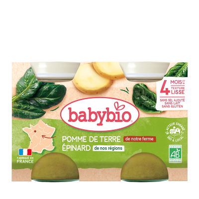 BABYBIO brambory se špenátem 2x130g
