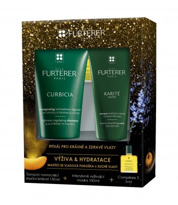 René Furterer Curbicia Šampon 150ml + Karité maska 100ml + Complexe 5 3ml Dárkové balení