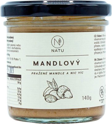 NATU Mandlový krém pražený 140 g NATU Mandlový krém pražený 140 g