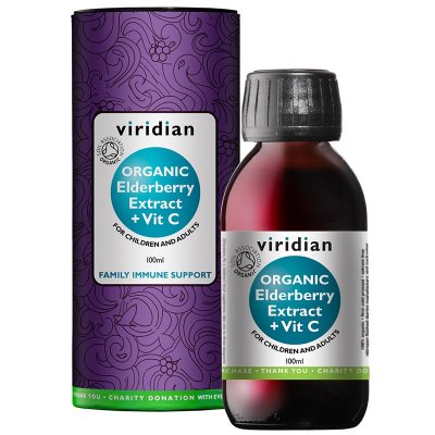 Viridian Elderberry Extract + Vitamin C 100ml Organic