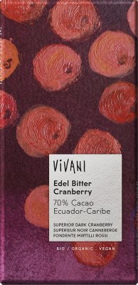 Vivani Bio EG hořká čokoláda s brusinkami 100g