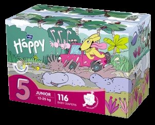 Bella Baby Happy Junior 12–25 kg dětské plenky box 2x58 ks