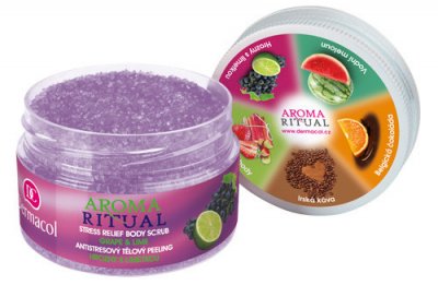 Dermacol Aroma Ritual antistresový tělový peeling hrozny s limetkou 200g