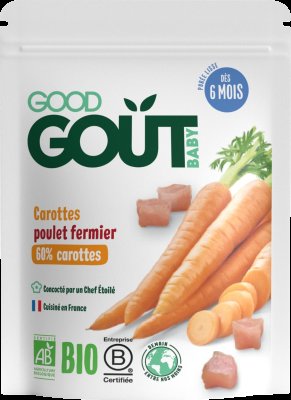 Good Gout BIO Mrkev s farmářským kuřátkem 190g Good Gout BIO Mrkev s farmářským kuřátkem 190g