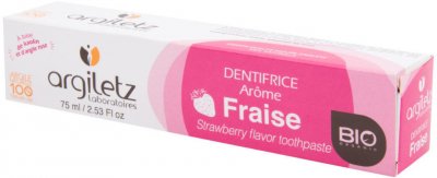 Argiletz Zubní pasta pro děti s bílým a růžovým jílem jahoda BIO 75 ml