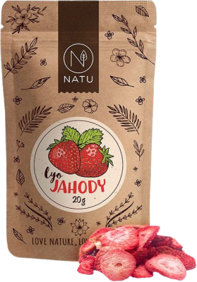 NATU Lyofilizované jahody plátky 20 g NATU Lyofilizované jahody plátky 20 g