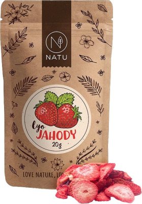 NATU Lyofilizované jahody plátky 20 g NATU Lyofilizované jahody plátky 20 g