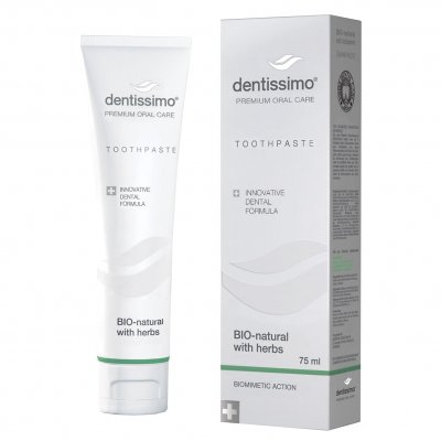 Dentissimo ® švýcarská zubní pasta BIO-natural s bylinkami 75 ml
