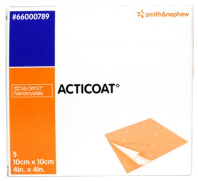 Smith&Nephew Acticoat krytí antimikrobiotické s nanokry 10x10cm 5 ks