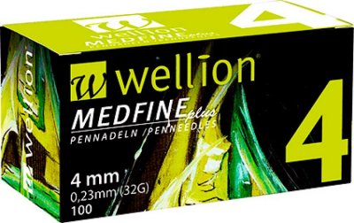 Wellion Inzulínové jehly MedFine délka 4 mm 100 ks
