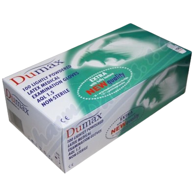 DUMAX vyšetř.latex.nester.nepudr.rukavice M/100ks