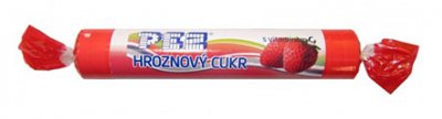 PEZ Hroznový cukr s vitamín C jahoda 39g