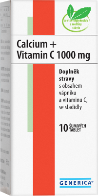 Generica Calcium + Vitamin C 1000 mg 10 šumivých tablet